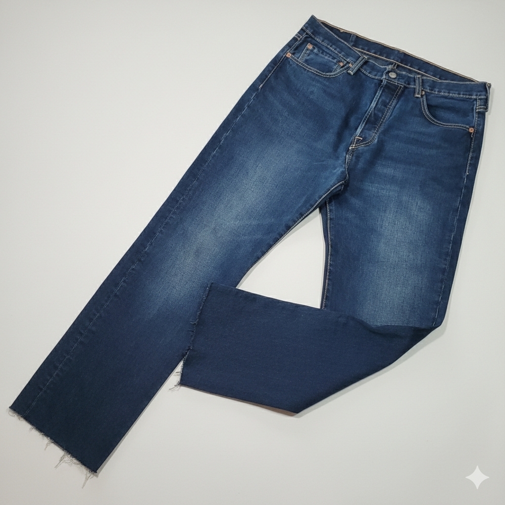 Levi's 501 34x30 Button Fly Blue Denim Jeans Dark Wash Original Fit Men 5 Pocket